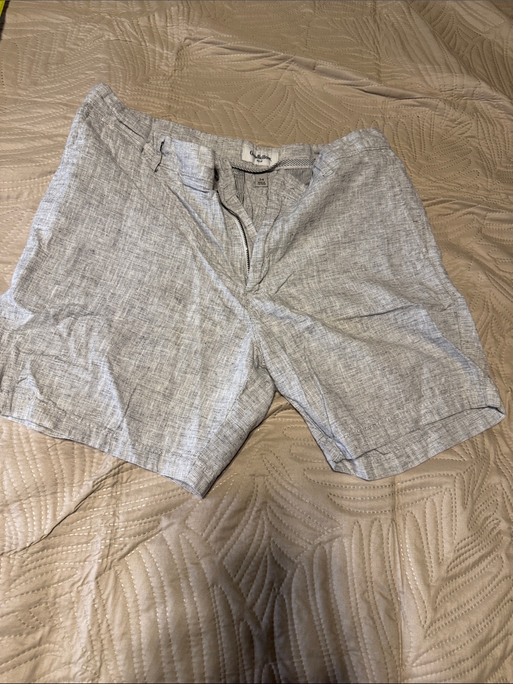 Goodfellow woven Lt. Gray Linen-Blend Men’s Shorts Sz 34